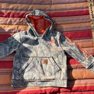 Carhartt Kids Camouflage Hoodie with Orange Details